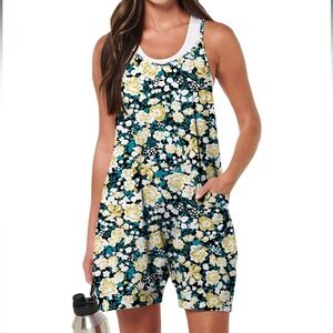 Anrabess Floral Print Women's Romper